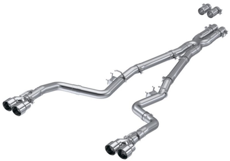 MBRP PS7114AL - MBRPS7114AL - MBRP 15-Up Challenger 5.7L / 17-Up 6.2L/6.4L 3in Race Series Cat-Back w/ Quad Tips AS Exhaust - Shipped in Europe - Tuningsupply.com