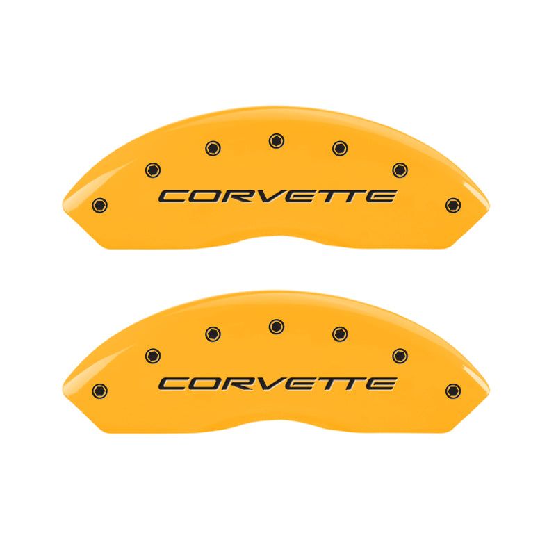 MGP 13007SCV5YL - MGP13007SCV5YL - MGP 4 Caliper Covers Engraved Front & Rear C5/Corvette Yellow finish black ch - Shipped in Europe - Tuningsupply.com