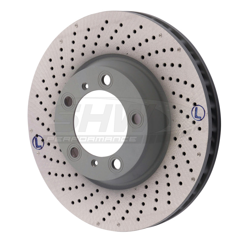 SHW Performance PFL30922 - SHWPFL30922 - SHW 2012 Porsche 911 Carrera4 GTS 3.8L w/o Ceramic Brakes Left Frt Drill-Dimp MB Rotor (99635140904) - Shipped in Europe - Tuningsupply.com