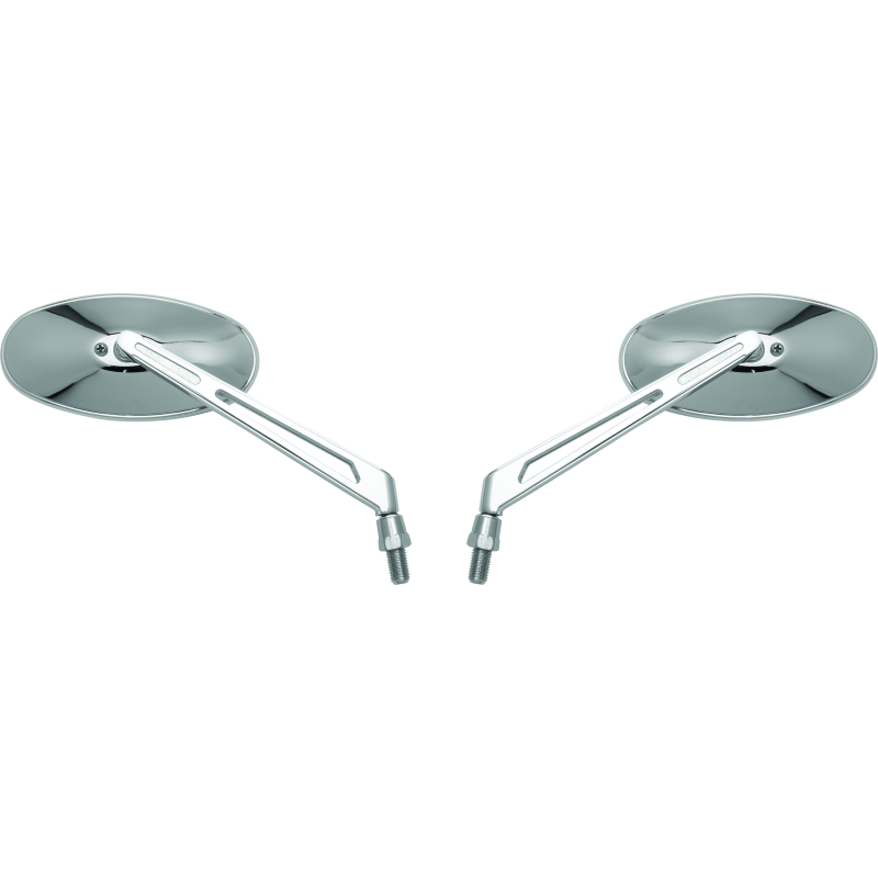 BikeMaster 600806 - BKM600806 - BikeMaster Oval Mirror Machined Arm w/10mm/Yam 10mm/HD Adapters - Pair - Chrome - Shipped in Europe - Tuningsupply.com
