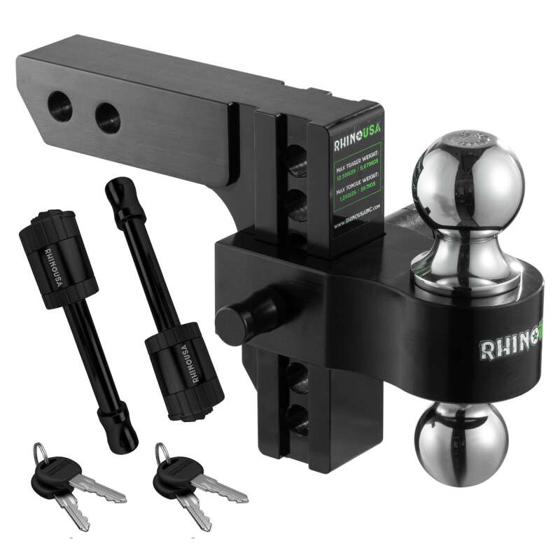 Rhino USA RG-HTDROP2-BLK - RSARG-HTDROP2-BLK - Rhino USA 6In Heavy Duty Drop Hitch - 2In (Black) - Shipped in Europe - Tuningsupply.com