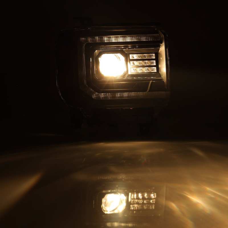 AlphaRex 880613 - ARX880613 - AlphaRex 14-18 GMC Sierra PRO-Series Proj Headlights Plank Style Black w/Activ Light/Seq Signal/DRL - Shipped in Europe - Tuningsupply.com