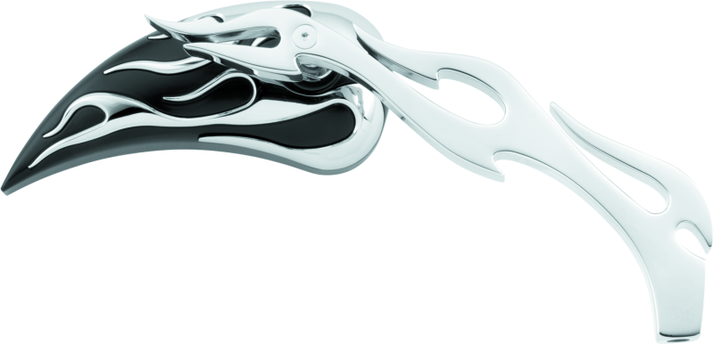 Bikers Choice 490548 - BKC490548 - Bikers Choice 65-Up Black Teardrop Mirror With Flame (Pair) - Shipped in Europe - Tuningsupply.com