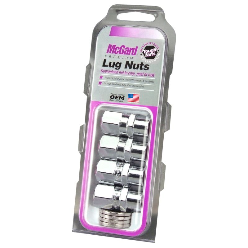 McGard 60129 - MCG60129 - McGard Hex Lug Nut (Drag Racing Short Shank) M12X1.5 / 13/16 Hex / 1.6in. Length (4-Pack) - Chrome - Shipped in Europe - Tuningsupply.com