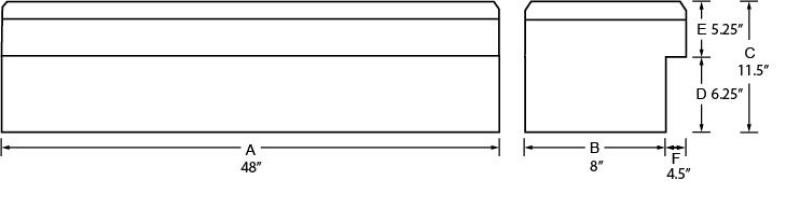 Tradesman 79748 - TRA79748 - Tradesman Aluminum Side Bin Truck Tool Box (48in.) - Black - Shipped in Europe - Tuningsupply.com