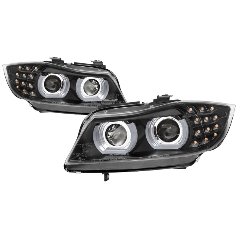 SPYDER 5086488 - SPY5086488 - Spyder 09-12 BMW E90 3-Series 4DR Projector Headlights Halogen - LED - Black - PRO-YD-BMWE9009-BK - Shipped in Europe - Tuningsupply.com