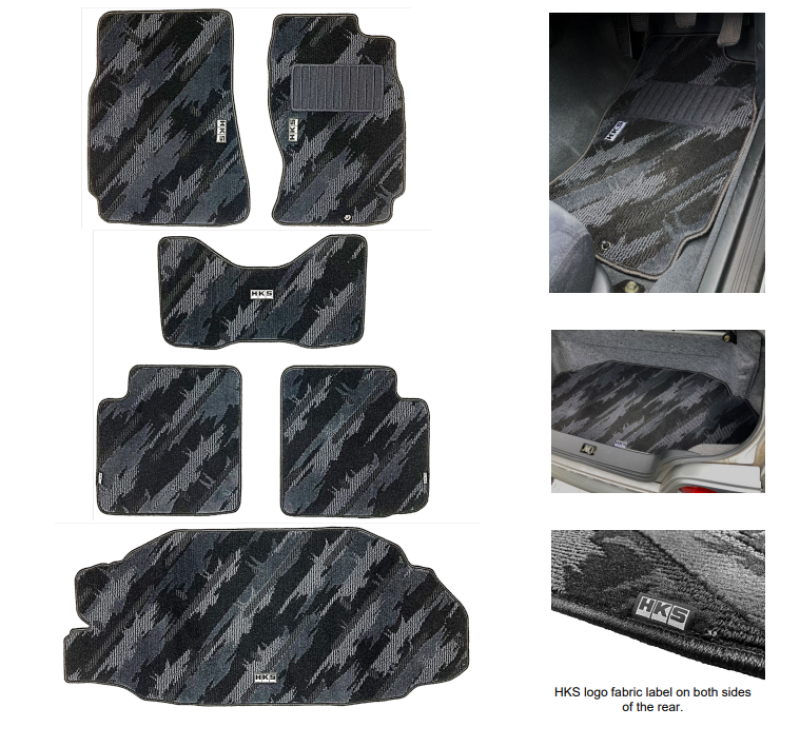 HKS 53001-AN031 - HKS53001-AN031 - HKS FLOOR MATS BCNR33 FULL SET OCT RHD - Shipped in Europe - Tuningsupply.com