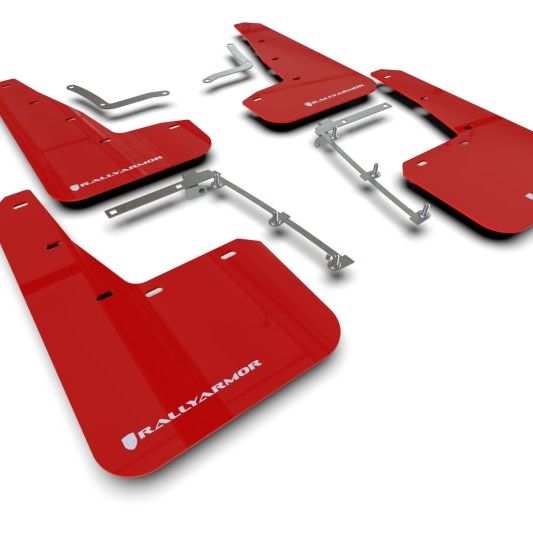 Rally Armor MF74-UR-RD/WH - RALMF74-UR-RD/WH - Rally Armor 20-25 Toyota GR Yaris Red Mud Flap w/White Logo - Shipped in Europe - Tuningsupply.com