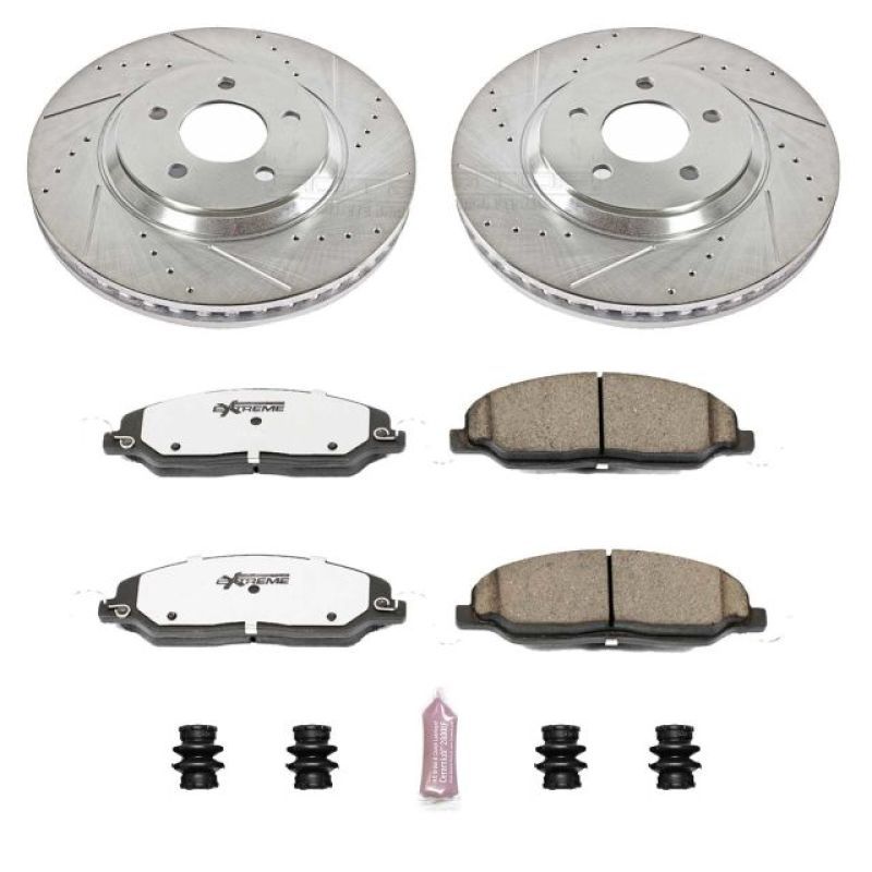 PowerStop K1380-26 - PSBK1380-26 - Power Stop 05-10 Ford Mustang Front Z26 Street Warrior Brake Kit - Shipped in Europe - Tuningsupply.com