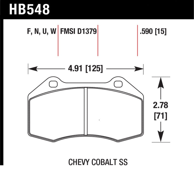 Hawk Performance KHB548U.510 - HAWKHB548U.510 - Hawk Renault Clio / Cobalt SS DTC-70 Front Brake Pads - Shipped in Europe - Tuningsupply.com