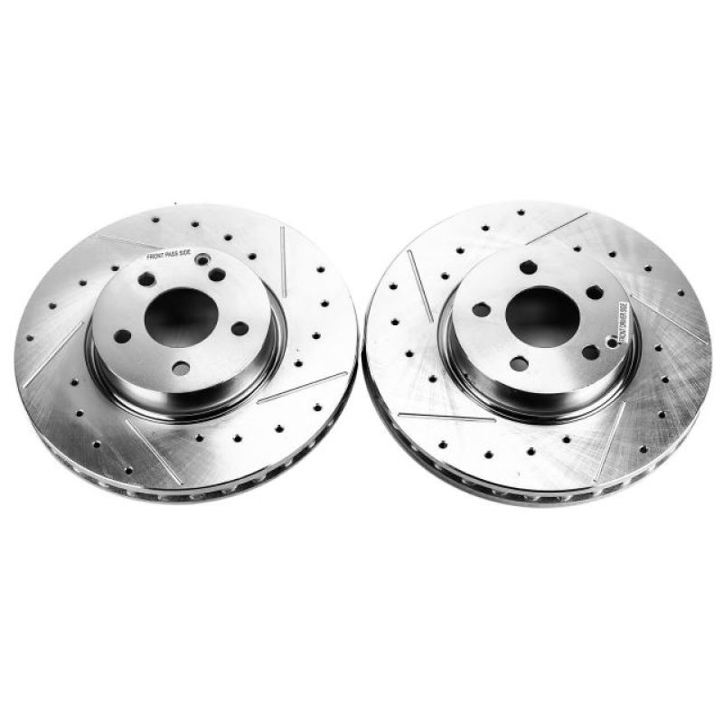 PowerStop EBR1637XPR - PSBEBR1637XPR - Power Stop 17-19 Audi A4 Front Evolution Drilled & Slotted Rotors - Pair - Shipped in Europe - Tuningsupply.com