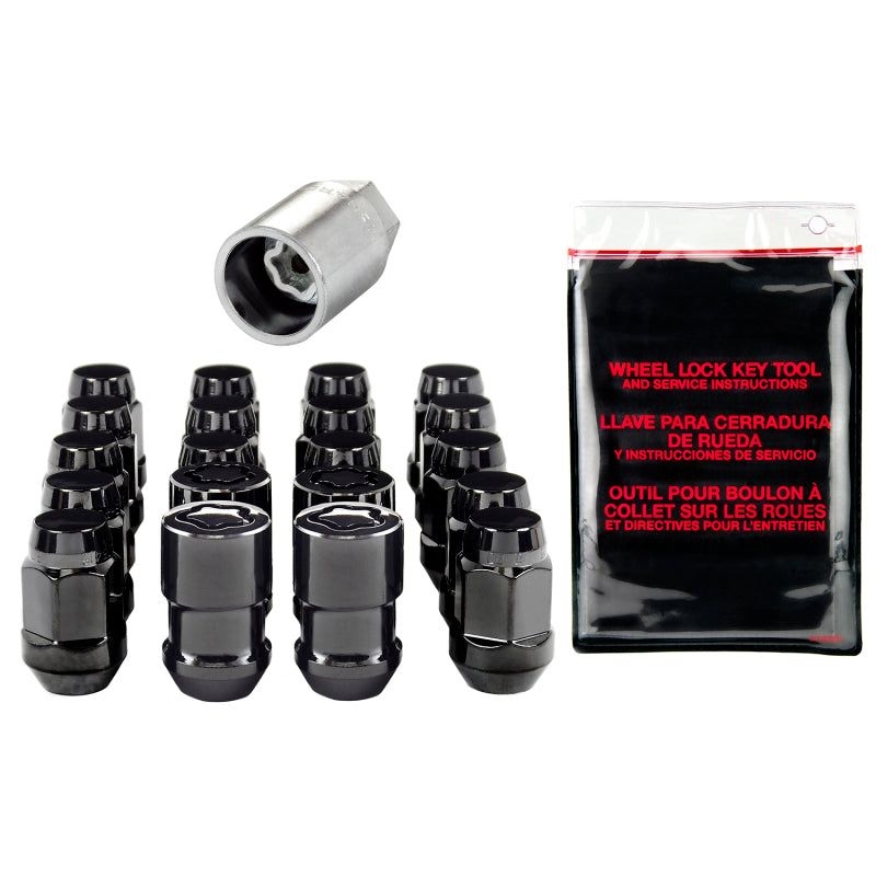 McGard 84538 - MCG84538 - McGard 5 Lug Hex Install Kit w/Locks (Cone Seat Nut / Bulge) M12X1.5 / 3/4 Hex / 1.45in. L - Black - Shipped in Europe - Tuningsupply.com
