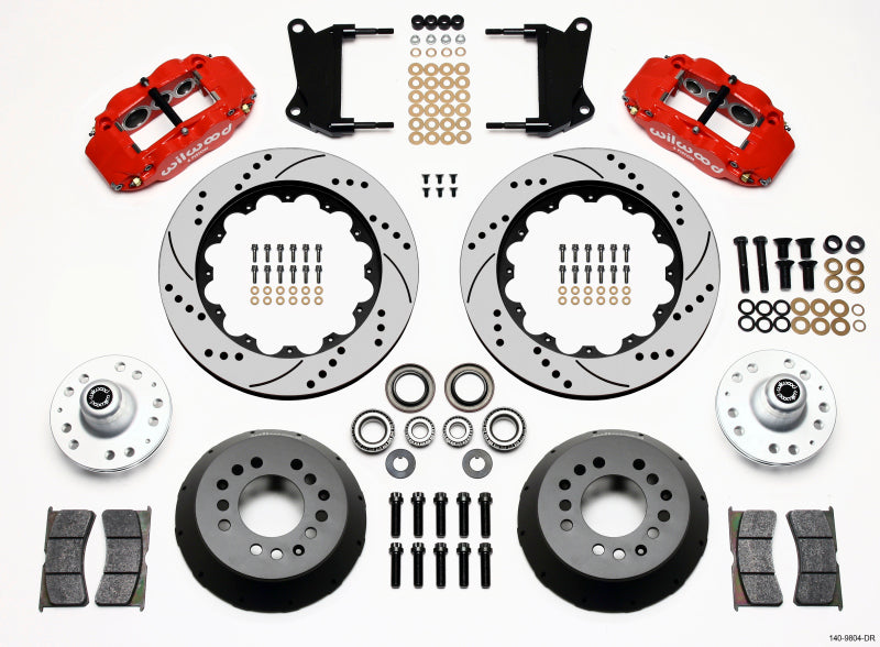 Wilwood 140-9804-DR - WIL140-9804-DR - Wilwood Narrow Superlite 6R Front Hub Kit 14.00in Drill Red 67-69 Camaro 64-72 Nova Chevelle - Shipped in Europe - Tuningsupply.com