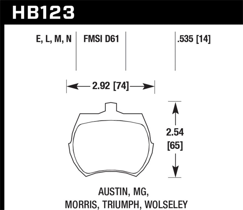 Hawk Performance KHB123N.535 - HAWKHB123N.535 - Hawk HP+ Street Brake Pads - Shipped in Europe - Tuningsupply.com