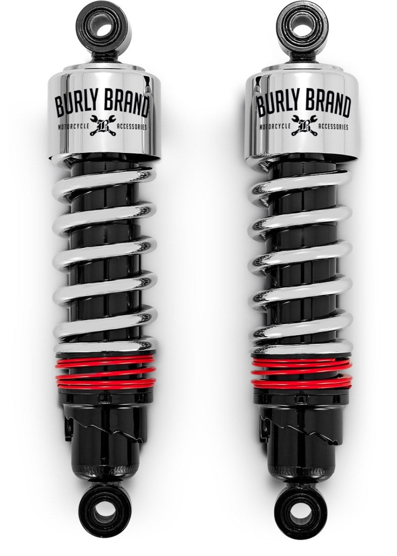 Burly Brand B28-1207 - BURB28-1207 - Burly Brand Slammer Plus Shocks 11.5in - Chrome - Shipped in Europe - Tuningsupply.com