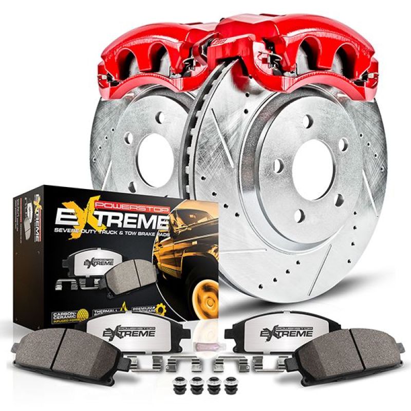 PowerStop KC6407A-36 - PSBKC6407A-36 - Power Stop 13-22 Ford F-250 Super Duty Rear Z36 Truck & Tow Kit w/Cals - Shipped in Europe - Tuningsupply.com