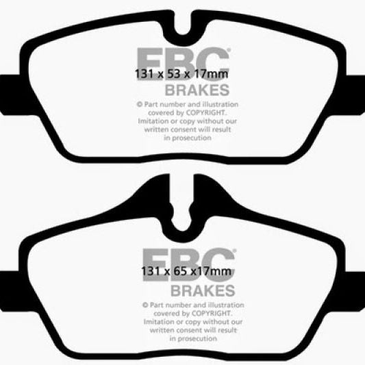 EBC DP42056R - EBCDP42056R - EBC 14+ Mini Hardtop 1.5 Turbo Cooper Yellowstuff Front Brake Pads - Shipped in Europe - Tuningsupply.com