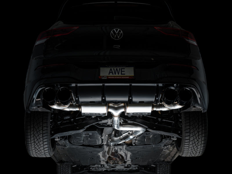 AWE Tuning 3015-43658 - AWE3015-43658 - AWE MK8 Volkswagen Golf R 3in Touring Edition Quad Exhaust - Diamond Black Tips - Shipped in Europe - Tuningsupply.com