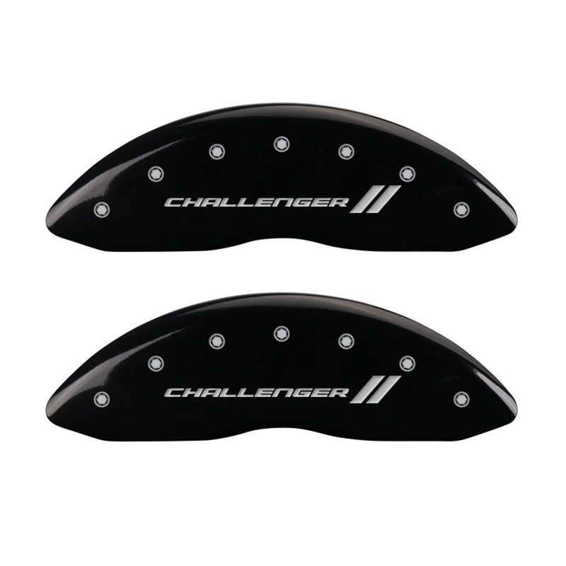 MGP 12162SCL1BK - MGP12162SCL1BK - MGP 4 Caliper Covers Engraved Front & Rear With stripes/Challenger Black finish silver ch - Shipped in Europe - Tuningsupply.com