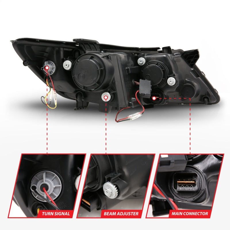 ANZO 121460 - ANZ121460 - ANZO 2011-2013 Kia Optima Projector Headlights w/ Halo Black (CCFL) - Shipped in Europe - Tuningsupply.com