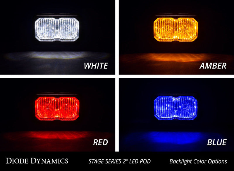 Diode Dynamics DD6428P - DIODD6428P - Diode Dynamics Stage Series 2 In LED Pod Sport - White Flood Flush RBL (Pair) - Shipped in Europe - Tuningsupply.com