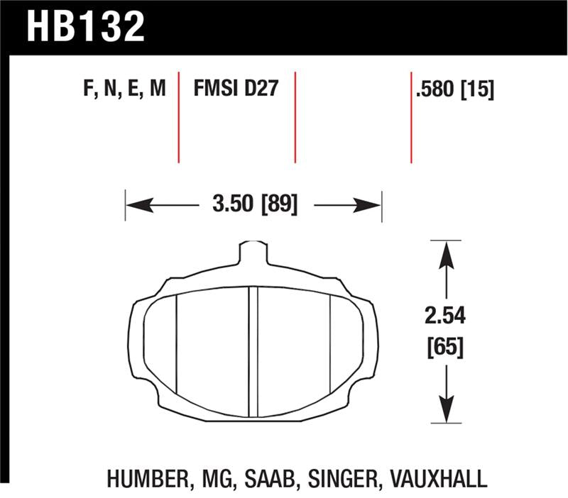 Hawk Performance KHB132N.580 - HAWKHB132N.580 - Hawk HP+ Street Brake Pads - Shipped in Europe - Tuningsupply.com