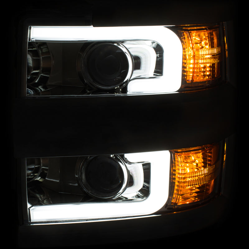ANZO - ANZ111366 - ANZO Projector Headlights 15-17 Chevrolet Silverado 2500HD / 3500HD Chrome w/ Chrome Rim - Shipped in Europe - Tuningsupply.com