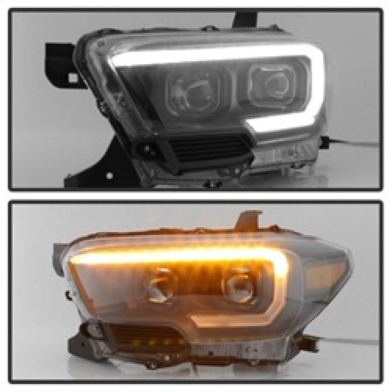 SPYDER 9039256 - SPY9039256 - xTune Toyota Tacoma 16-18 DRL Light Bar Projector Headlights - Black PRO-JH-TTA16-LBDRL-BK - Shipped in Europe - Tuningsupply.com