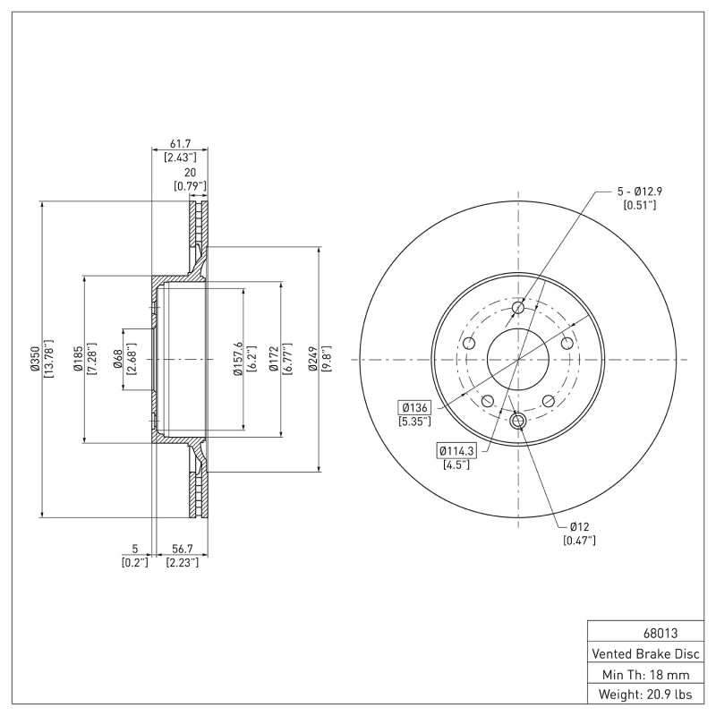DFC 600-68013 - DFC600-68013 - DFC 09-20 Nissan 370Z Rear Brake Rotor - Shipped in Europe - Tuningsupply.com