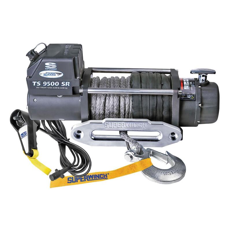 Superwinch 1595201 - SUW1595201 - Superwinch 9500 LBS 12V DC 3/8in x 80ft Synthetic Rope Tiger Shark 9500 Winch - Shipped in Europe - Tuningsupply.com