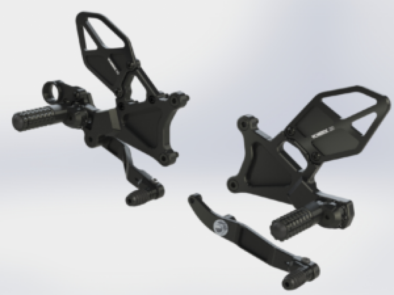Vortex Racing RS634K - VTXRS634K - Vortex Racing 06-23 Yamaha YZF-R6 Rear Set- Black - Shipped in Europe - Tuningsupply.com