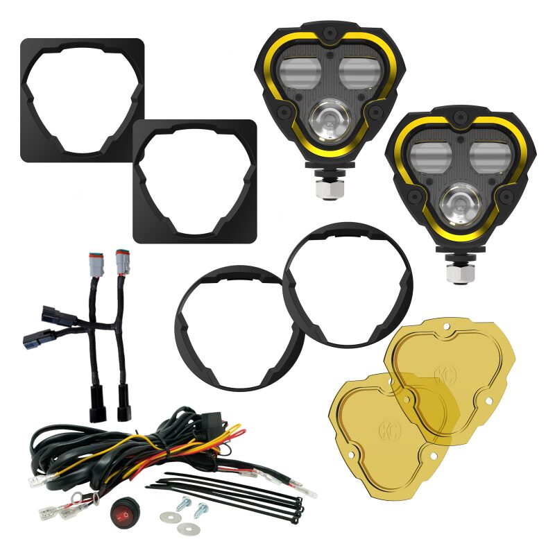 KC HiLiTES 97147 - KCL97147 - KC HiLiTES FLEX ERA 3 Dual Mode SAE Fog Lights - 2-Light Master Kit for Jeep Aftermarket Bumpers - Shipped in Europe - Tuningsupply.com
