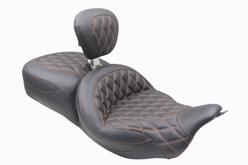 Mustang Motorcycle 89556MO - MMP89556MO - Mustang 08-25 Harley FL Touring Rd King Sp, Rd Glide Ltd, Dble Diamond ST Backrest - Black/MO - Shipped in Europe - Tuningsupply.com