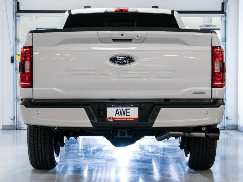 AWE Tuning 3015-23059 - AWE3015-23059 - AWE 21+ Ford F150 Dual Side Exit Cat-Back Exhaust - 4.5in Diamond Black Tips *For Stock Y-Pipe Only - Shipped in Europe - Tuningsupply.com
