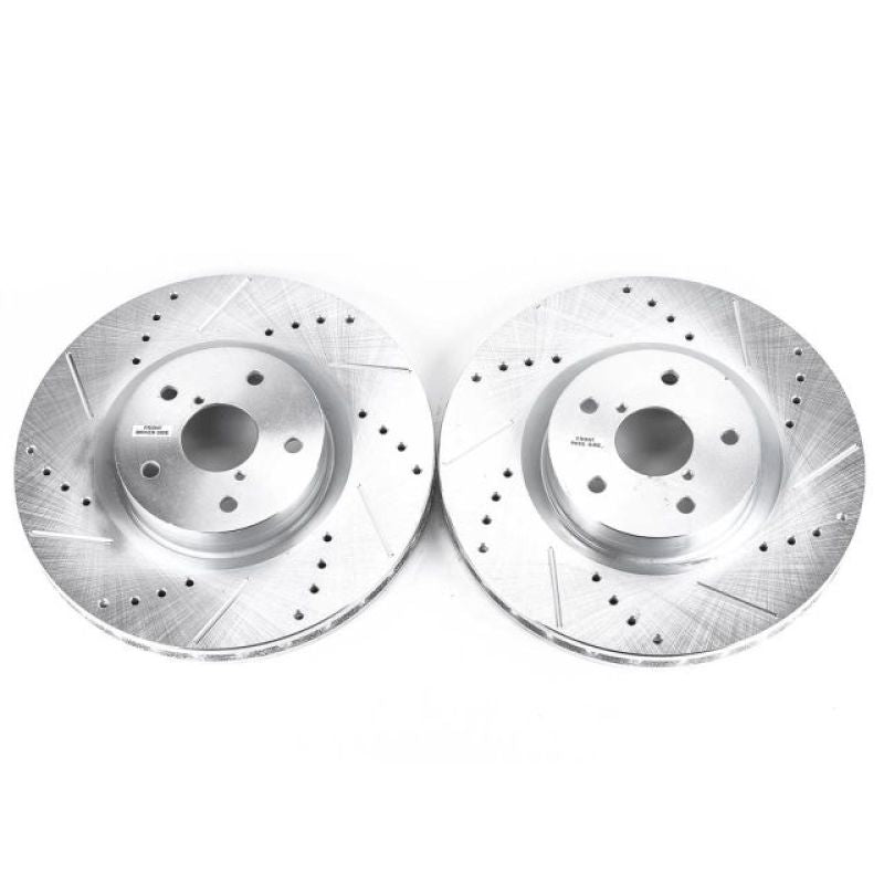 PowerStop JBR1117XPR - PSBJBR1117XPR - Power Stop 05-14 Subaru Impreza Front Evolution Drilled & Slotted Rotors - Pair - Shipped in Europe - Tuningsupply.com