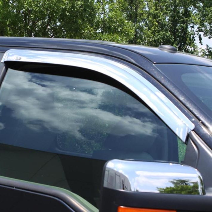 AVS 682301 - AVS682301 - AVS 14-18 Chevy Silverado 1500 Standard Cab Outside Mount Front Window Ventvisor 2pc - Chrome - Shipped in Europe - Tuningsupply.com