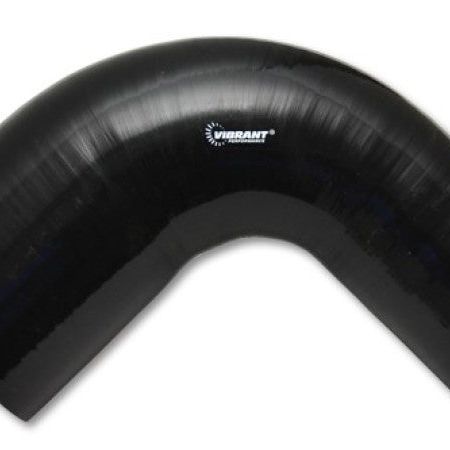Vibrant 2784 - VIB2784 - Vibrant 3in ID x 3.5in ID x 4in Long Gloss Black Silicone 90 Degree Transition Elbow - Shipped in Europe - Tuningsupply.com