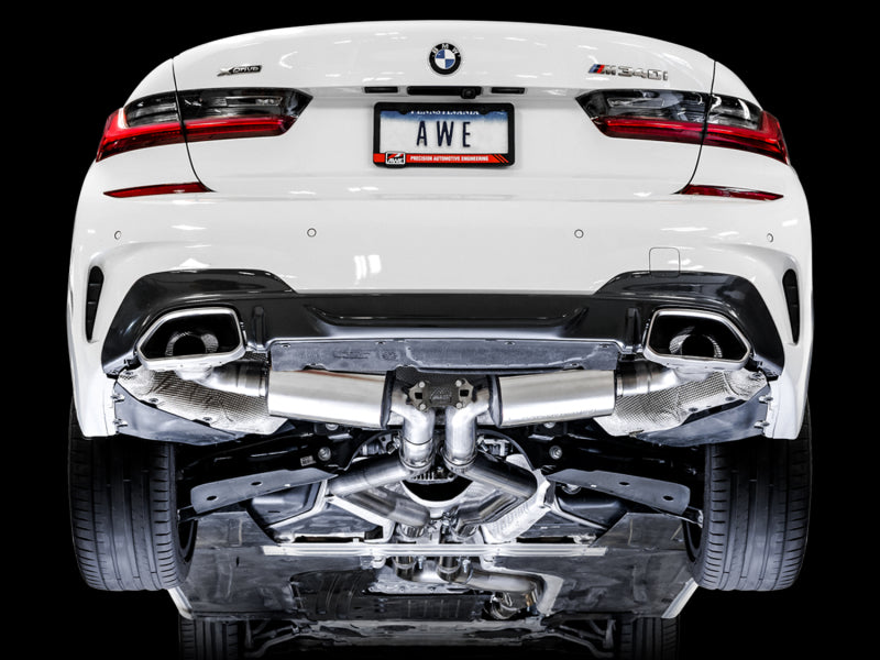 AWE Tuning 3015-11060 - AWE3015-11060 - AWE Tuning 2019+ BMW M340i (G20) Resonated Touring Edition Exhaust (Use OE Tips) - Shipped in Europe - Tuningsupply.com