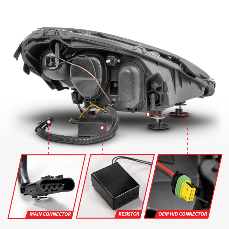 ANZO 121571 - ANZ121571 - ANZO 05-13 Chevrolet Corvette Projector Headlights w/switchback & Sequential LED - Black Amber - Shipped in Europe - Tuningsupply.com
