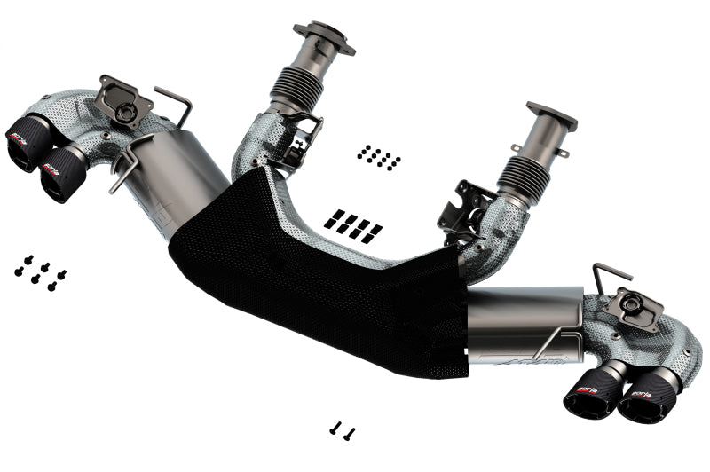 Borla 140839CF - BOR140839CF - Borla 2020 Chevrolet Corvette C8 6.2L ATAK 3in Exhaust System Dual Round Angle Cut Carbon Fiber Tips - Shipped in Europe - Tuningsupply.com