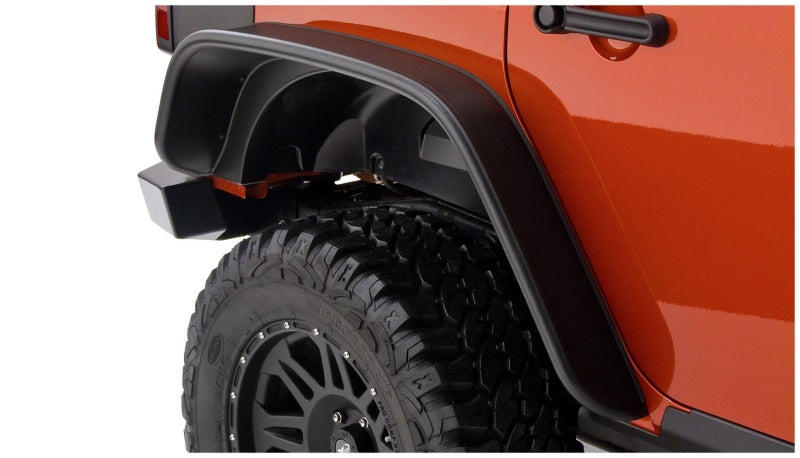 Bushwacker - BUS10050-07 - Bushwacker 07-18 Jeep Wrangler Unlimited Flat Style Flares 2pc 4-Door Sport Utility Only - Black - Shipped in Europe - Tuningsupply.com