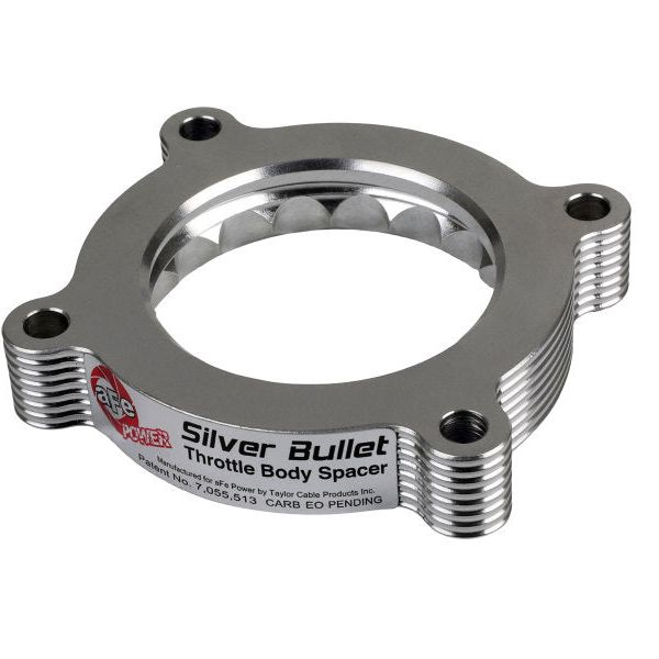 aFe 46-33016 - AFE46-33016 - aFe 11-14 Ford Mustang/ 11-14 Ford F-150 V6 3.7L Silver Bullet Throttle Body Spacer - Silver - Shipped in Europe - Tuningsupply.com