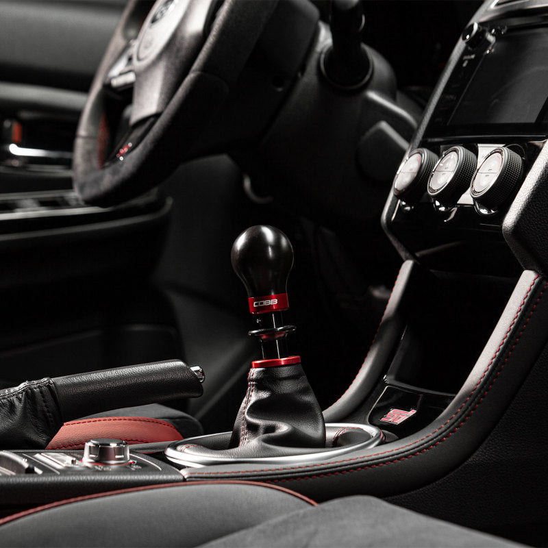 COBB - COBB213360-BK - Cobb Subaru 6-Speed Weighted COBB Shift Knob - Black (Incl. Both Red + Blk Collars) - Shipped in Europe - Tuningsupply.com