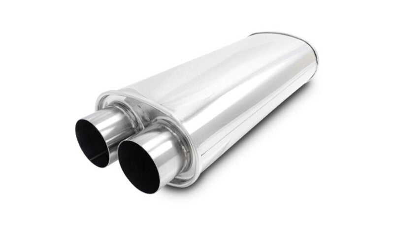 Vibrant 10539 - VIB10539 - Vibrant Streetpower Oval Muffler 3.0in Dual Inlet/Outlet 18in Body Length - Shipped in Europe - Tuningsupply.com