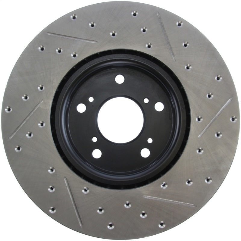 Stoptech 127.40062R - STO127.40062R - StopTech 04-08 Acura TL (Brembo Caliber) SportStop Slotted & Drilled Right Front Rotor - Shipped in Europe - Tuningsupply.com