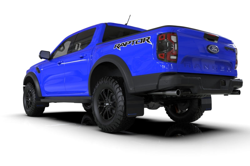 Rally Armor MF123-UR-BLK-BL - RALMF123-UR-BLK-BL - Rally Armor 23-25 Ford Ranger Raptor Black UR Mud Flap Blue Logo - Shipped in Europe - Tuningsupply.com