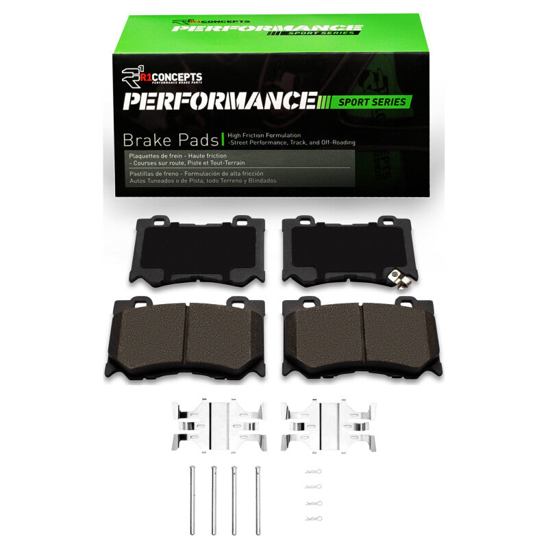 R1 Concepts 2115-1346-01 - RNC2115-1346-01 - R1 23-24 Nissan Z (w/Akebono 4 Piston Calipers) Front R1 Performance Sport Pads & Hardware Kit - Shipped in Europe - Tuningsupply.com