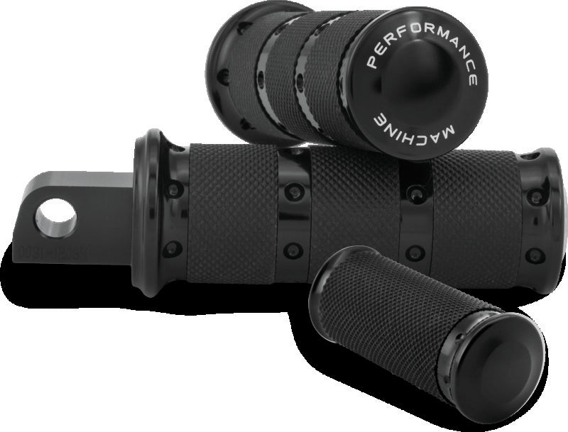 Performance Machine 0035-1161-B - PFM0035-1161-B - Performance Machine Footpegs XLS - Black Ano - Shipped in Europe - Tuningsupply.com