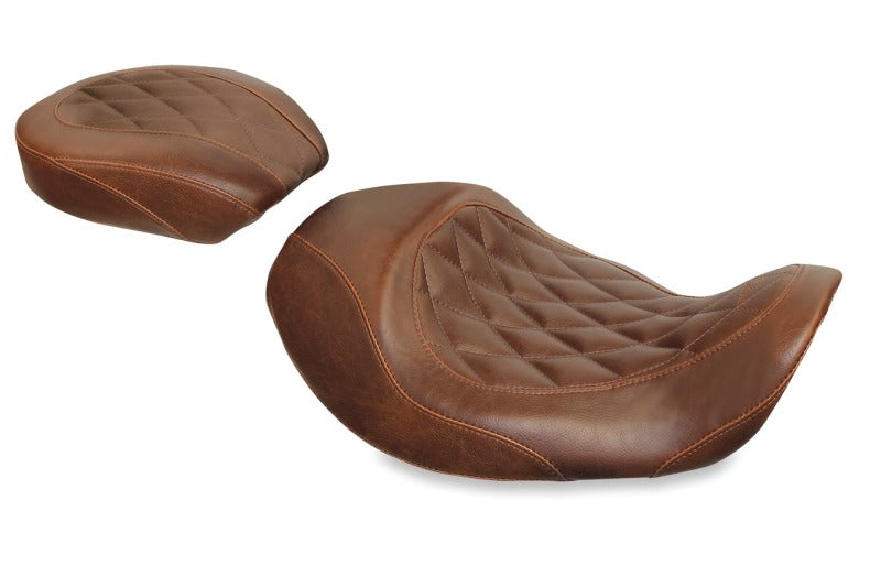 Mustang Motorcycle 76711 - MMP76711 - Mustang 06-17 Harley Dyna Wide Tripper Forward Solo Seat Diamond Stitch - Distressed Brown - Shipped in Europe - Tuningsupply.com