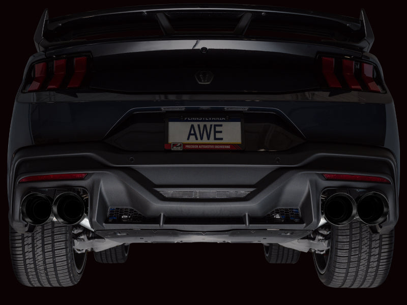 AWE Tuning 3020-43375 - AWE3020-43375 - AWE 2024 Ford Mustang Dark Horse S650 RWD Track Edition Cat-Back Exhaust w/ Quad Diamond Black Tips - Shipped in Europe - Tuningsupply.com
